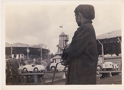 Uma with pram, London, c. 1960 