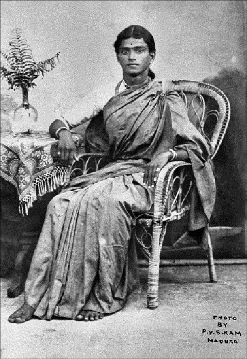 Mahalingam Iyer dressed as a woman.