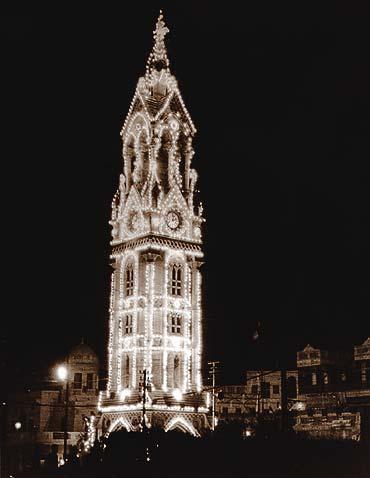 Midnight Aug 14, 1947 The Ghanta Ghar illuminated. It collapsed a few years later.