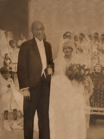 John and Mary Massie on their wedding day in Lahore, 1931, at the Empress Road Catholic Church.