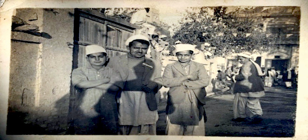 My father on extreme right in Bannu. No other information available.