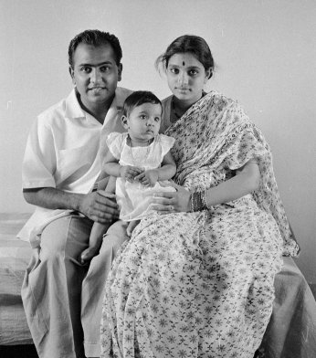 T.S. Nagarajan and Meenakshi with daughter Kalyani 1959.